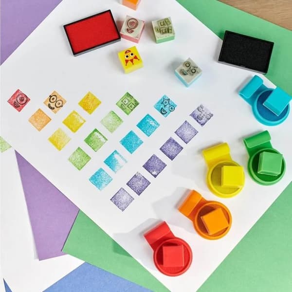 Kreativset - Lärresurser - Numberblocks Stampoline Park - 20 stämplar - 12 bläck - Blandat
