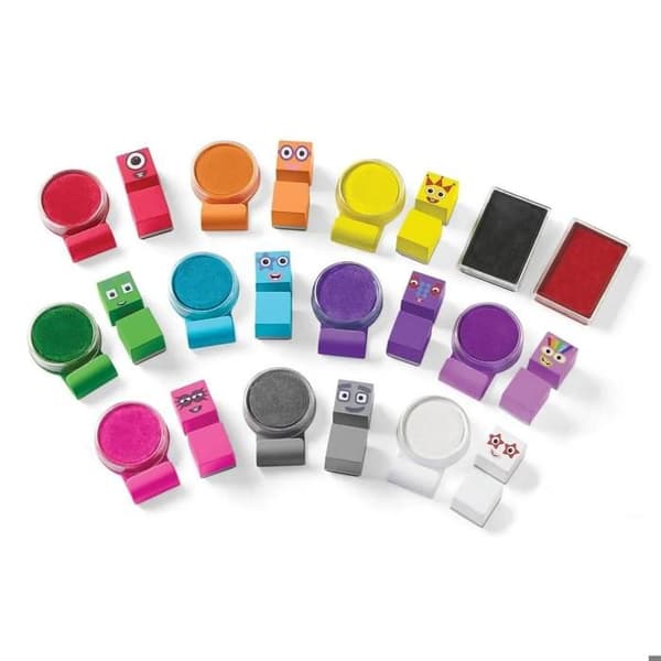 Kreativset - Lärresurser - Numberblocks Stampoline Park - 20 stämplar - 12 bläck - Blandat