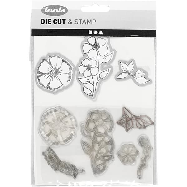 Stämplar & Dies Set - Blommor - 9 st