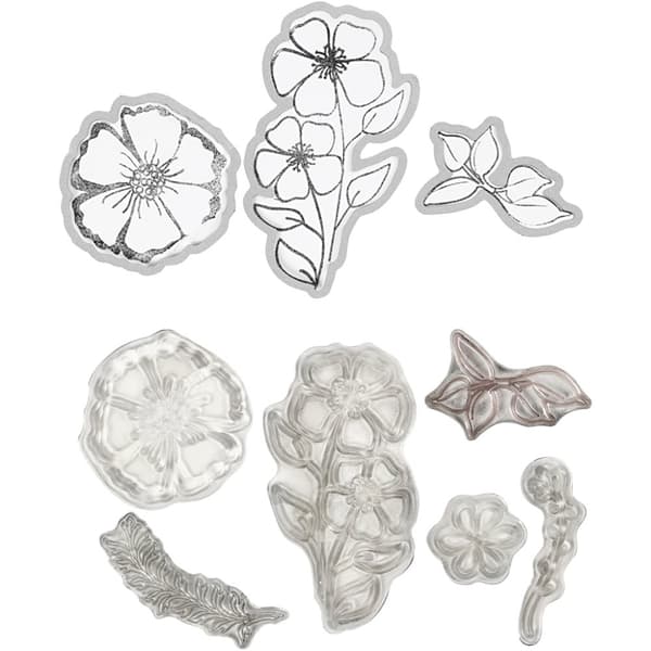 Stämplar & Dies Set - Blommor - 9 st