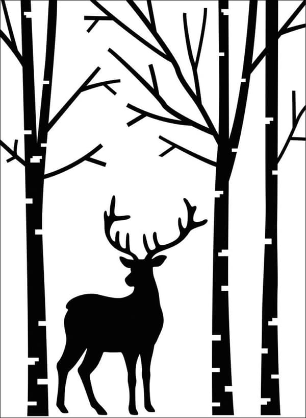 Embossing Folder A6 - Deer In Forest - Vaessen