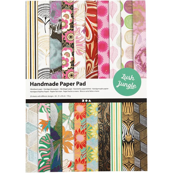 Paper Pad A4 - Frodig Jungel - 20 ark - Handgjort papper