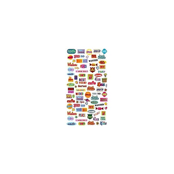 Purple Peach Funky Lingo Sticker Sheet (Pack of 12) Multicoloured One Size