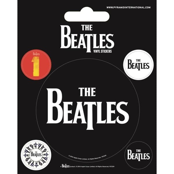 The Beatles Vinylklistermærke (pakke med 5 stk.) Black/White/Red One Size