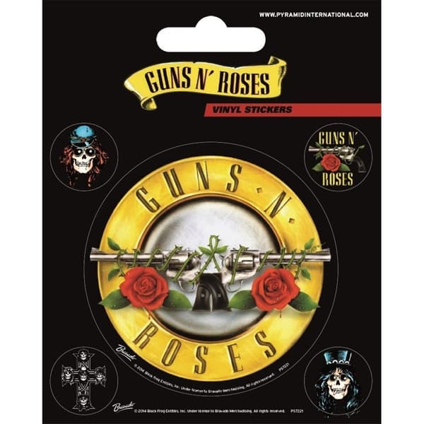 Guns N Roses Vinyl Bullet Logo Stickers (Pack of 5) Multicoloured One Size