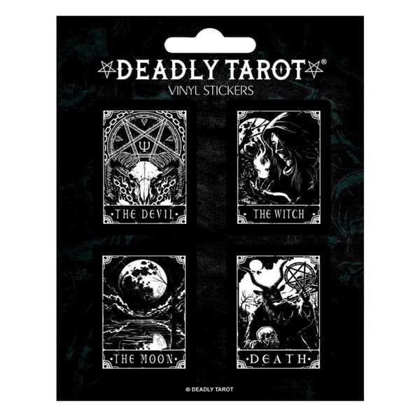 Deadly Tarot Vinyl Sticker (Pack of 4) Black/White One Size