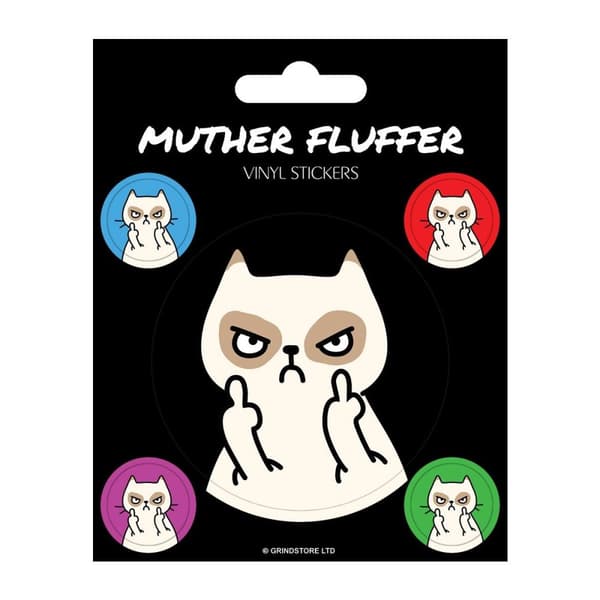 Grindstore Muther Fluffer Vinyl Stickers Set (Pack of 4) Multicoloured One Size