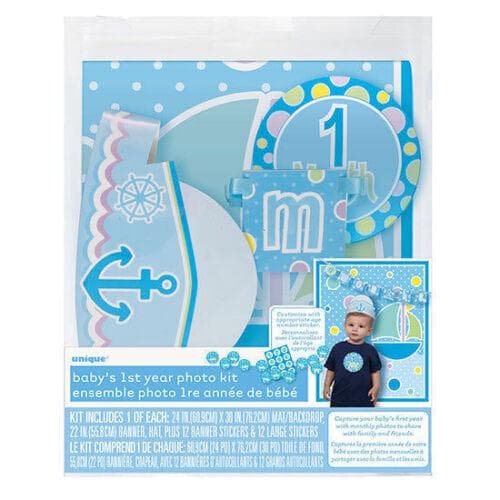 Unique Party Baby Boy Photobooth Props Set (Pack of 27) Blue One Size