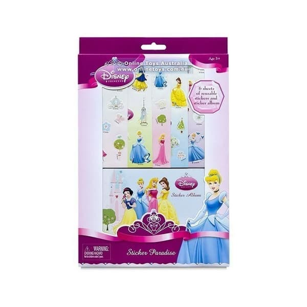 Disney Princess Sticker Sheet (Pack of 6) Multicoloured One Size