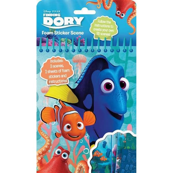 Finding Dory Foam Characters Stickers (Pack of 6) Blue/Red One Size