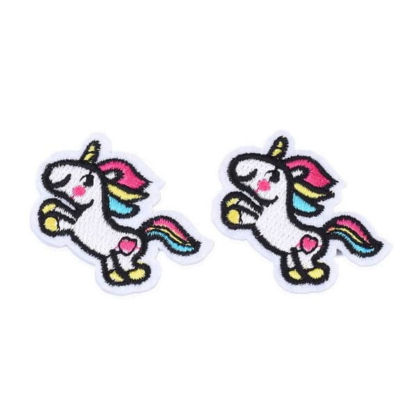 6 små tygmärken unicorn sy på