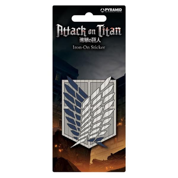 Attack on Titan Klistermärke med strykjärn Blue/White/Grey One Size