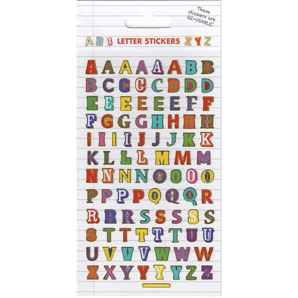 Paper Projects Reusable Letters Stickers Multicoloured One Size
