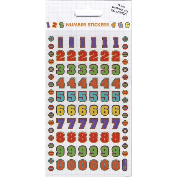Paper Projects Reusable Numbers Stickers Multicoloured One Size