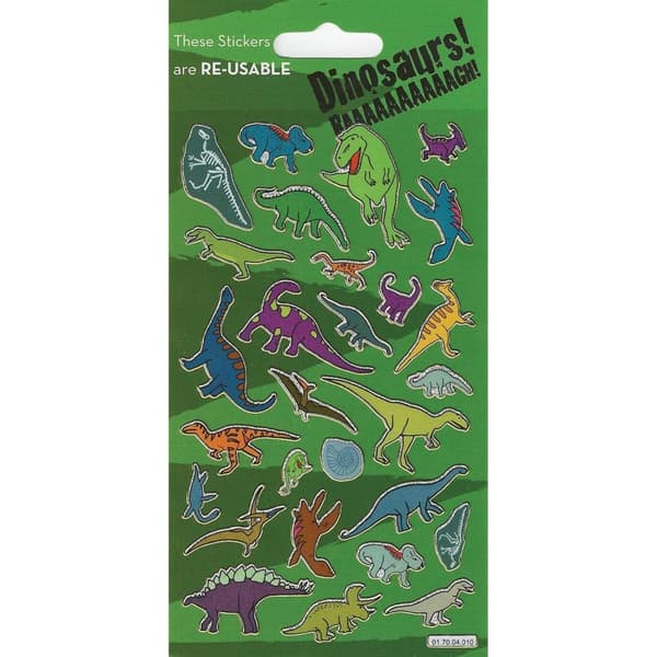 Reusable Dinosaurs Stickers Multicoloured One Size