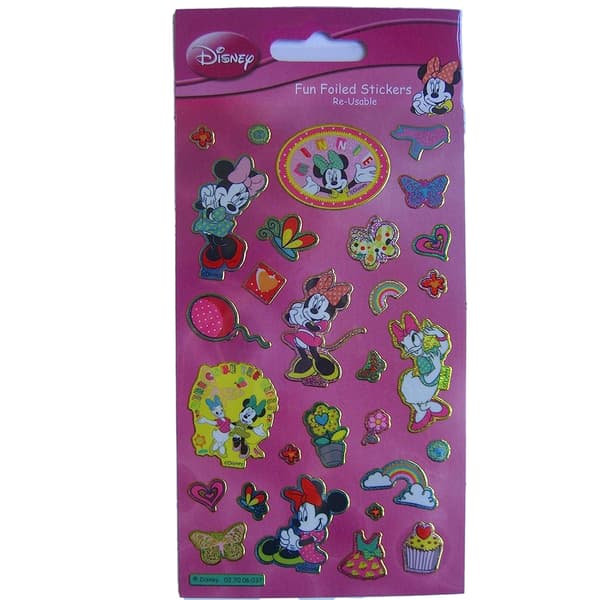 Disney Roliga återanvändbara Minnie Mouse-klistermärken i folie (förpackning med 29 st) Multicoloured One Size