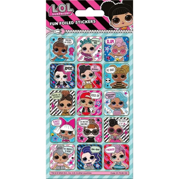 LOL Surprise Reusable Glitter Sparkle Reward Stickers Multicoloured One Size