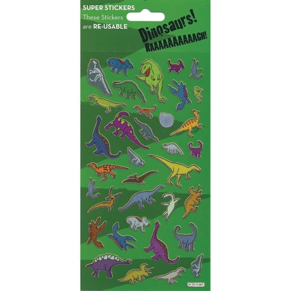 Paper Projects Återanvändbara klistermärken i folie med dinosaurier Multicoloured One Size
