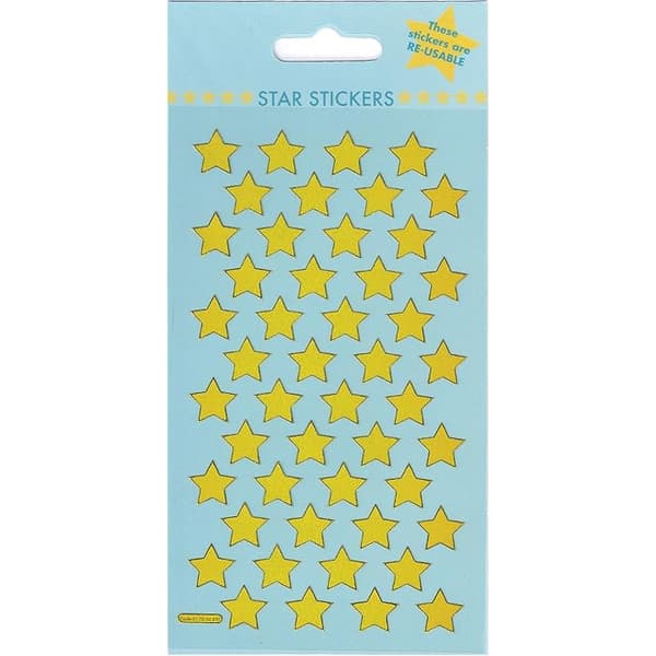 Paper Projects Reusable Stars Reward Stickers Gold One Size