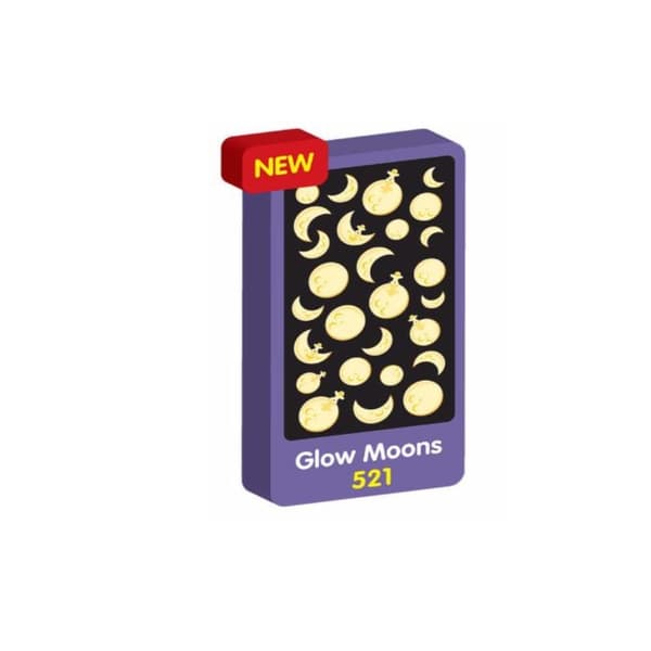 Purple Peach Självlysande klistermärke med månar (12-pack) Gold One Size