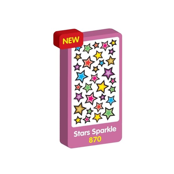 Klistermärke med glitterstjärnor Multicoloured One Size