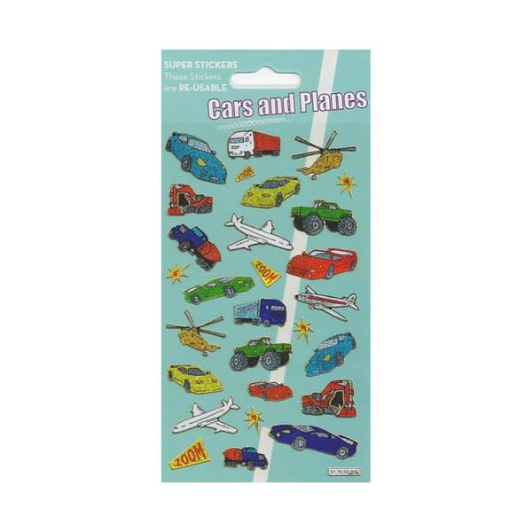 Paper Projects Reusable Cars & Planes Stickers Multicoloured One Size
