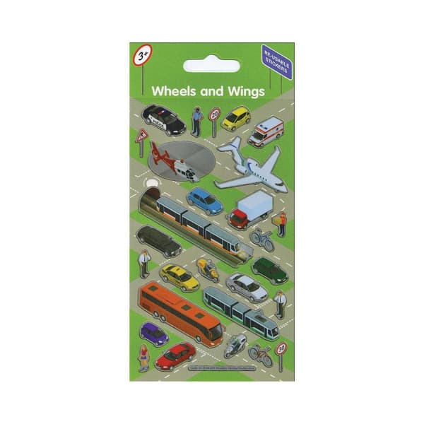 Paper Projects Reusable Wheels & Wings Stickers Multicoloured One Size