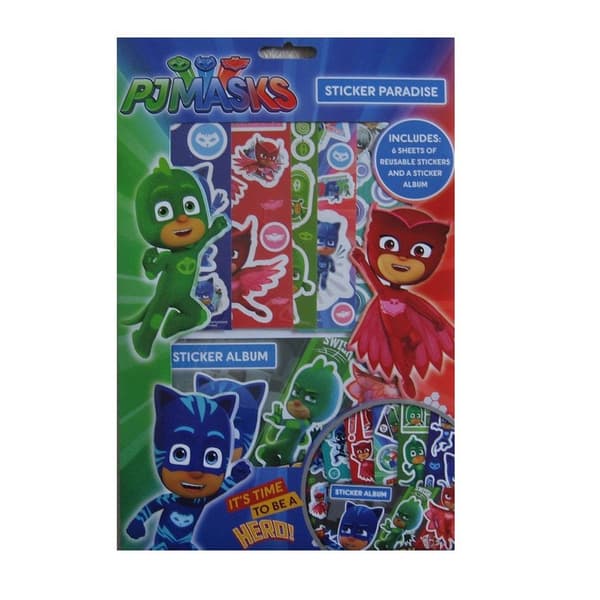 PJ Masks Återanvändbara klistermärken för karaktärer Multicoloured One Size