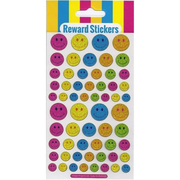 Paper Projects Reusable Big Smile Reward Stickers Multicoloured One Size