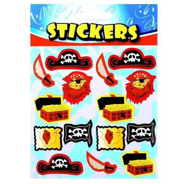 Pirate Sticker Sheet (Pack of 3) Multicoloured One Size