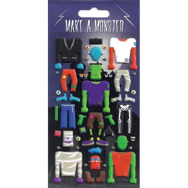 Build-A-Monster Reusable Stickers Multicoloured One Size