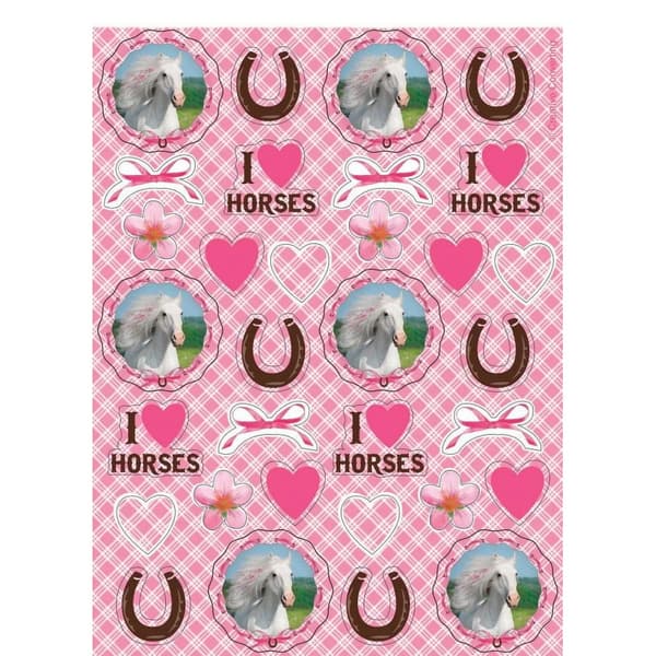 Creative Party Love My Horse Stickers (Pack of 120) Pink/White One Size