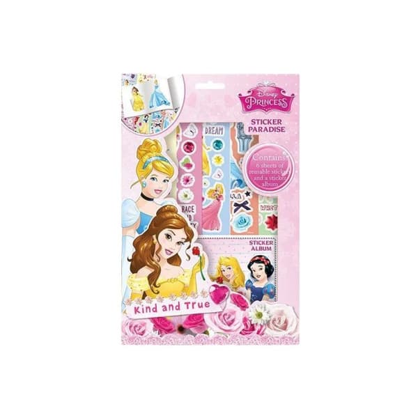 Disney Princess Sticker Sheet Set (Pack of 6) Multicoloured One Size
