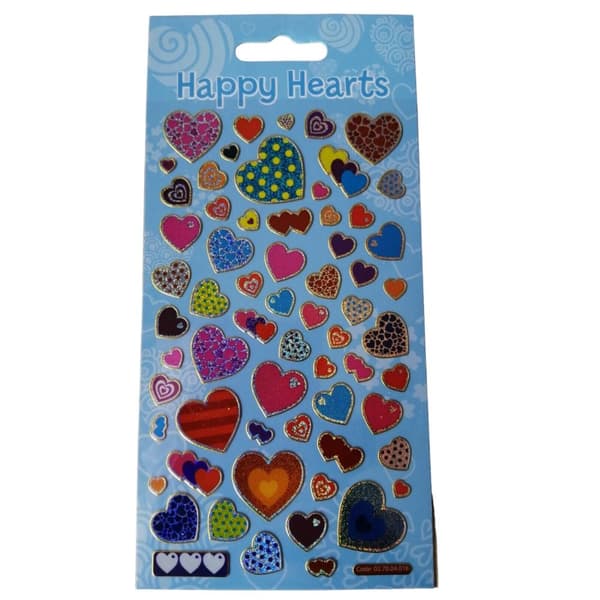 Paper Projects Reusable Sparkling Hearts Stickers Multicoloured One Size
