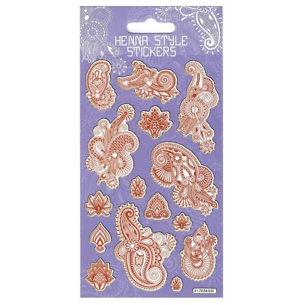 Paper Projects Henna Stickers (Pack of 2) Red One Size