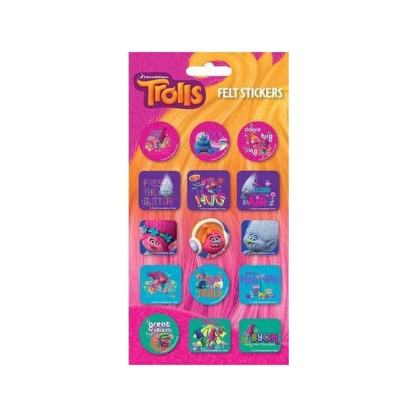 Trolls Felt Characters Sticker Sheet Multicoloured One Size