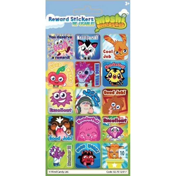 Moshi Monsters Foil Characters Reward Stickers Multicoloured One Size