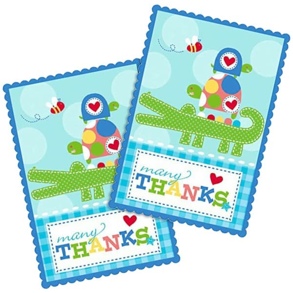 Amscan Ahoy Baby Thank You Card Set (Pack of 8)