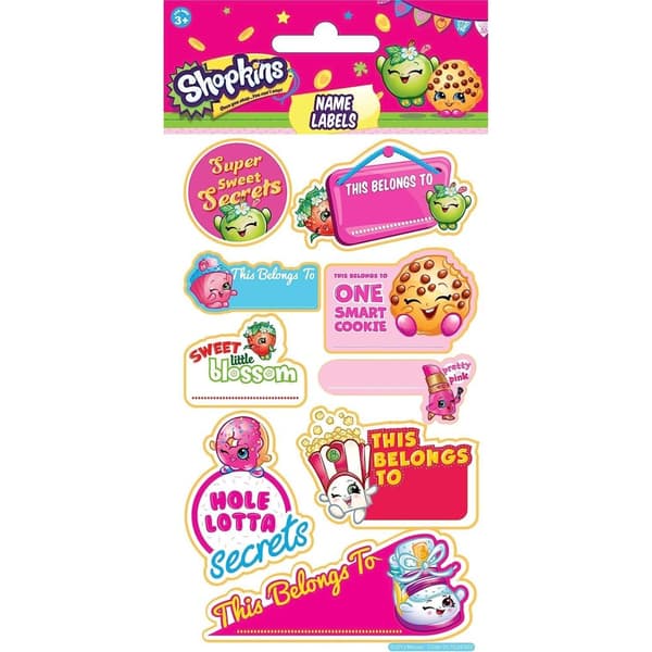 Shopkins Characters Name Label Sticker Multicoloured One Size