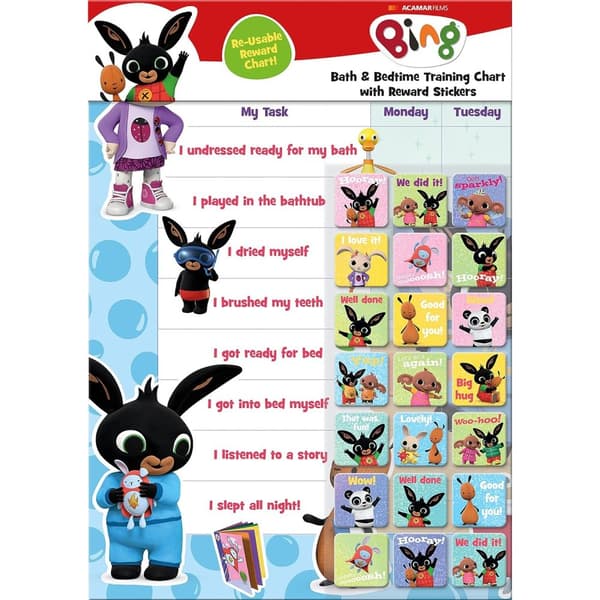 Bing Bunny Splashy Bath and Bedtime Reward Sticker Chart