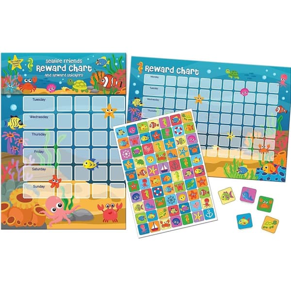 Paper Projects Sealife Friends A3 Reward Sticker Chart Multicoloured One Size