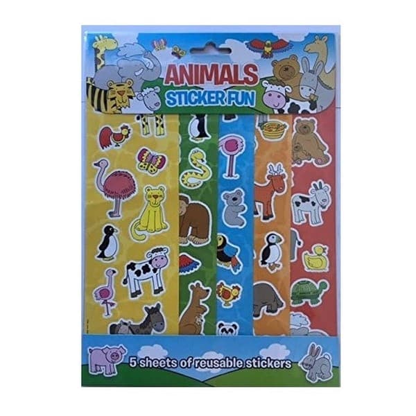 Animals Sticker Sheet (Pack of 5) Multicoloured One Size