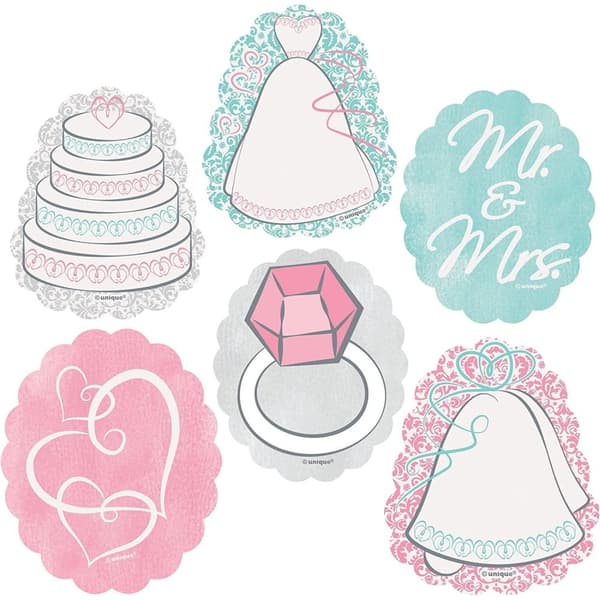 Unique Party Assorted Designs Wedding Stickers (Pack of 24) Multicoloured One Size