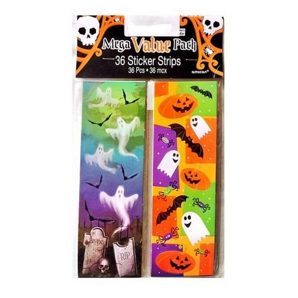 Amscan Stripe Halloween Stickers (Pack of 36) Multicoloured One Size