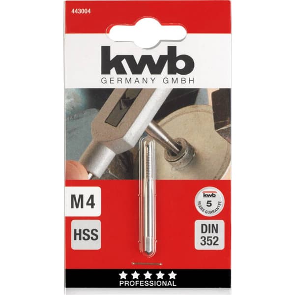 kwb 443004 Gängsnittborr 1 st M4 0.7 DIN 352 HSS 1 st