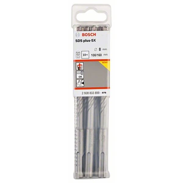 Bosch Professional Betongborr Sds Plus-5x 8x100x160 Mm 10 Enheter Silver