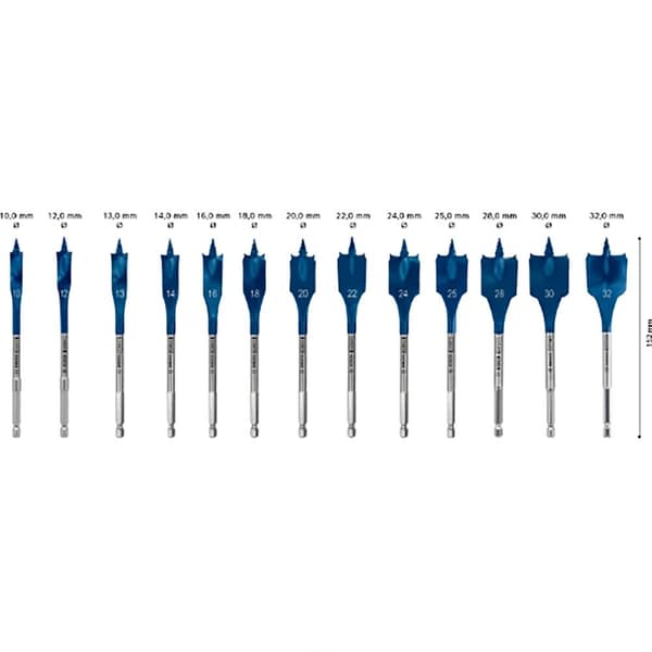 Bosch Professional Router Bit Expert Self Cut 10/12/13/14/16/18/20/22/24/25/28/30/32 Mm 13 Enheder Søvfarvet