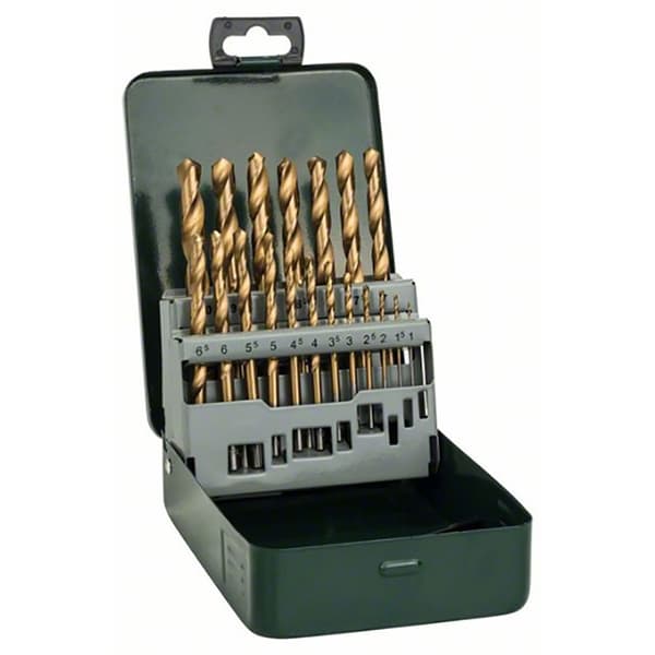 Bosch Professional Titanium Hss 19 Stykker Metal Bore Bit SÆt Gylden