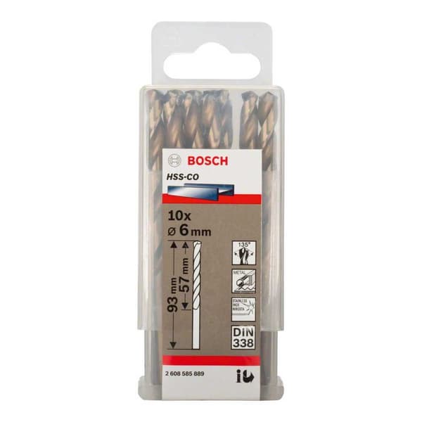 Bosch Professional Borehoved Hss-co Din338 6.0x57x93 Mm 10 Enheder