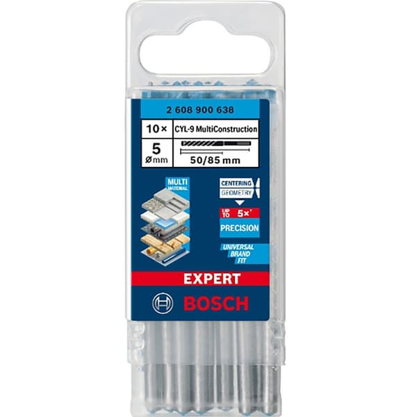 Bosch Professional Multifunktions Boresæt Expert Cyl-9 Multiconstruction 5x50x85 Mm 10 Enheder Transparent